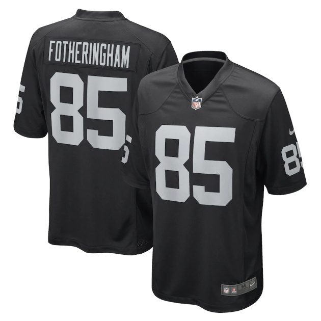 mens nike cole fotheringham black las vegas raiders game player jersey